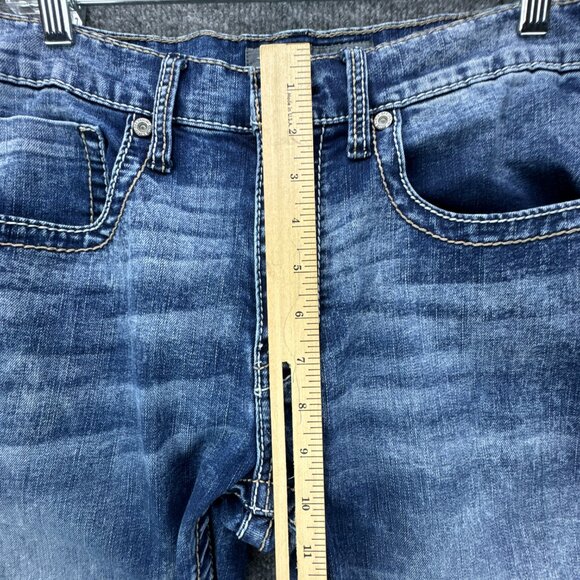 **SOLD**Buckle BKE Jake Jeans Mens 31R X 30 Blue Bootleg Stretch Western Cowboy - Picture 13 of 15